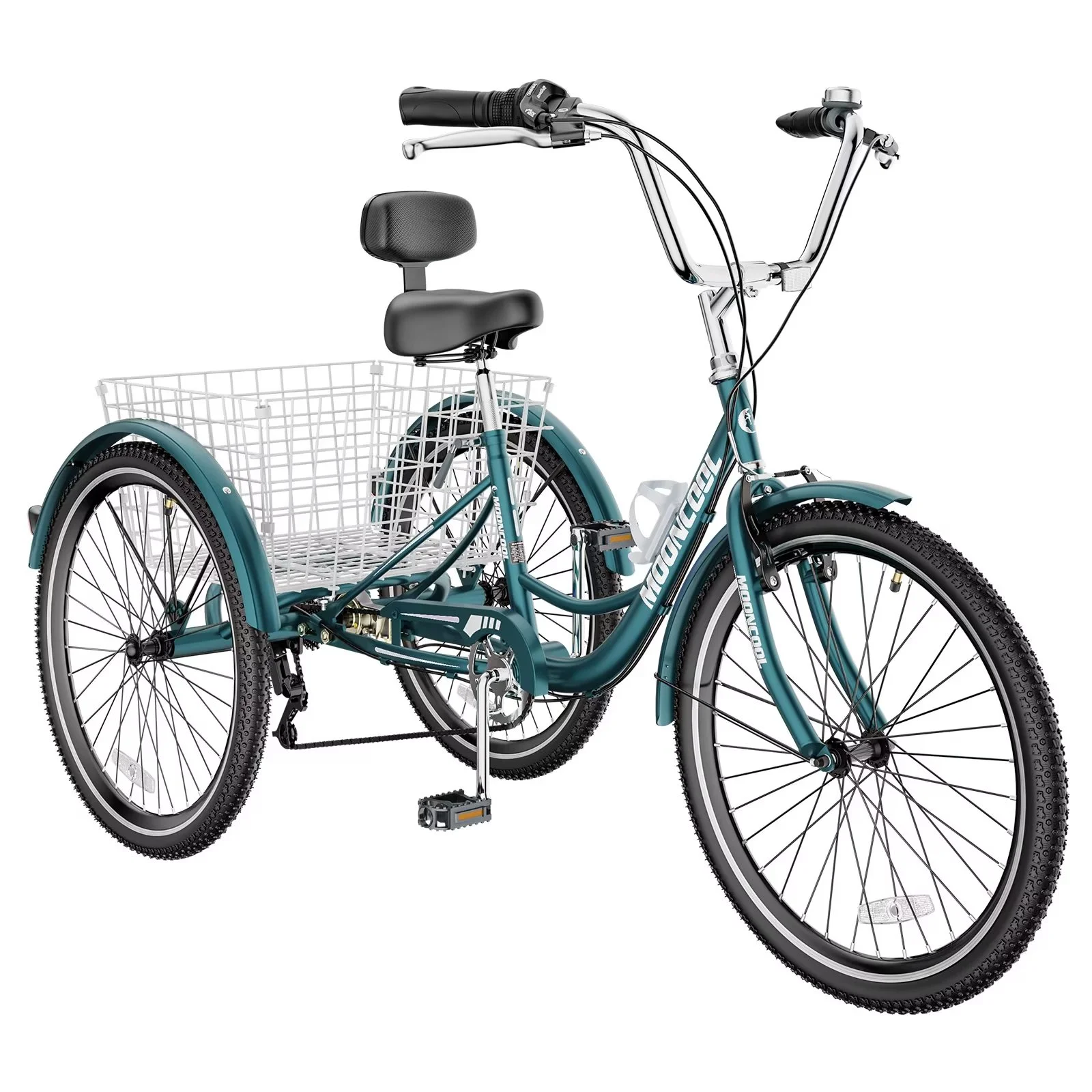MOPHOTO Adult Tricycles 3 Wheel 7 Speed Trikes, 20/24/26 inch with Big Basket for Shopping, Picnics Exercise Men's Women's Senior's Trike