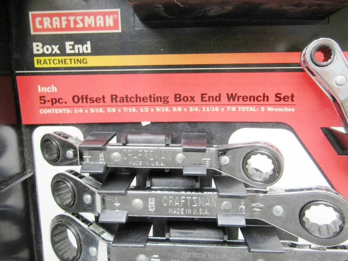 Craftsman 5 pc. Wrench Set, Offset Ratchet SAE