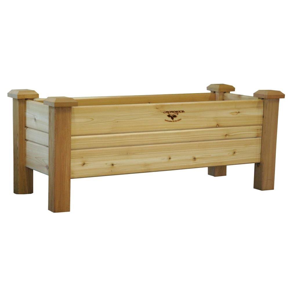 Gronomics 48-in W x 48-in L x 19-in H Unfinished Raised Garden Bed in Brown | L-PB 18-48