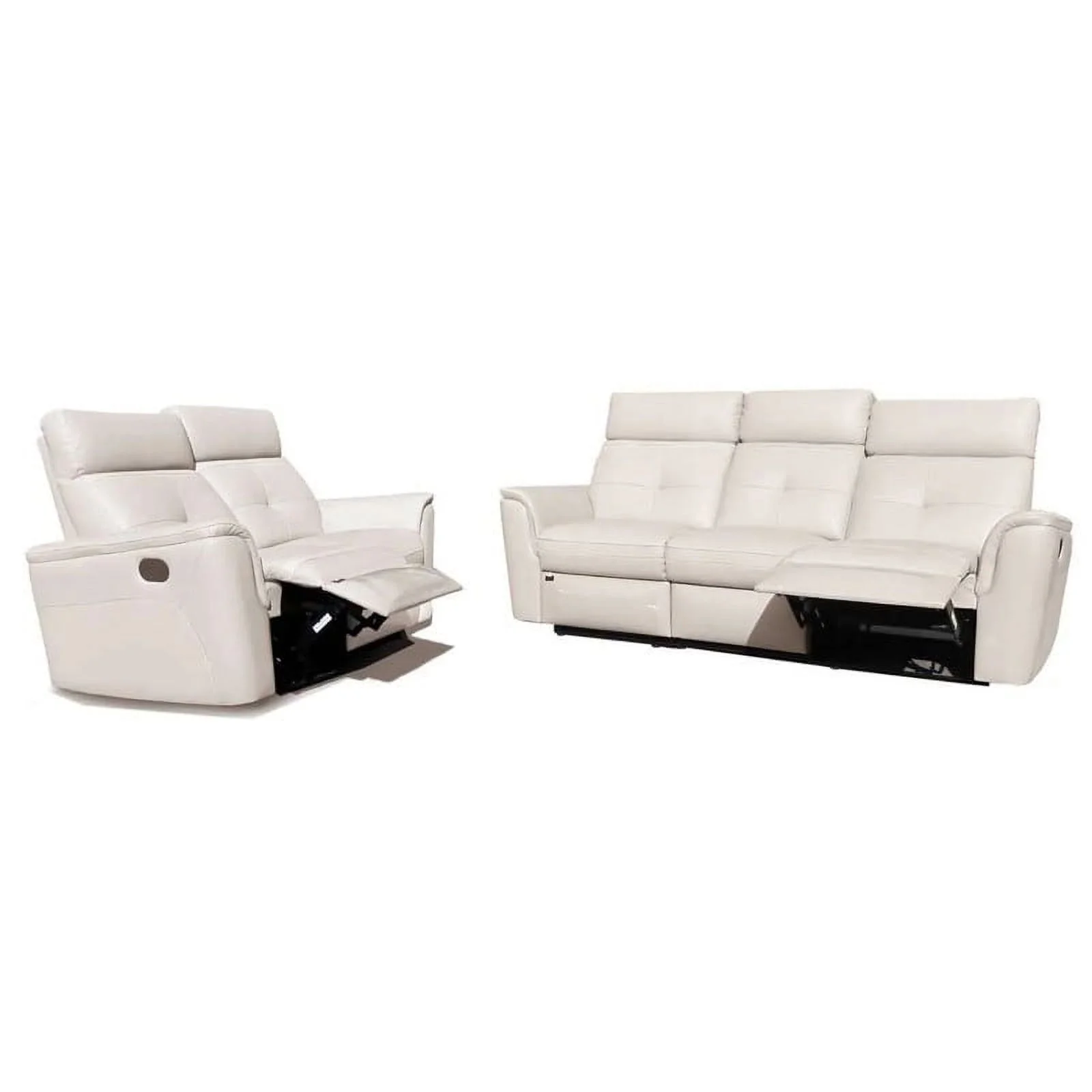 8501 Leather 2-Piece Living Room Set, White