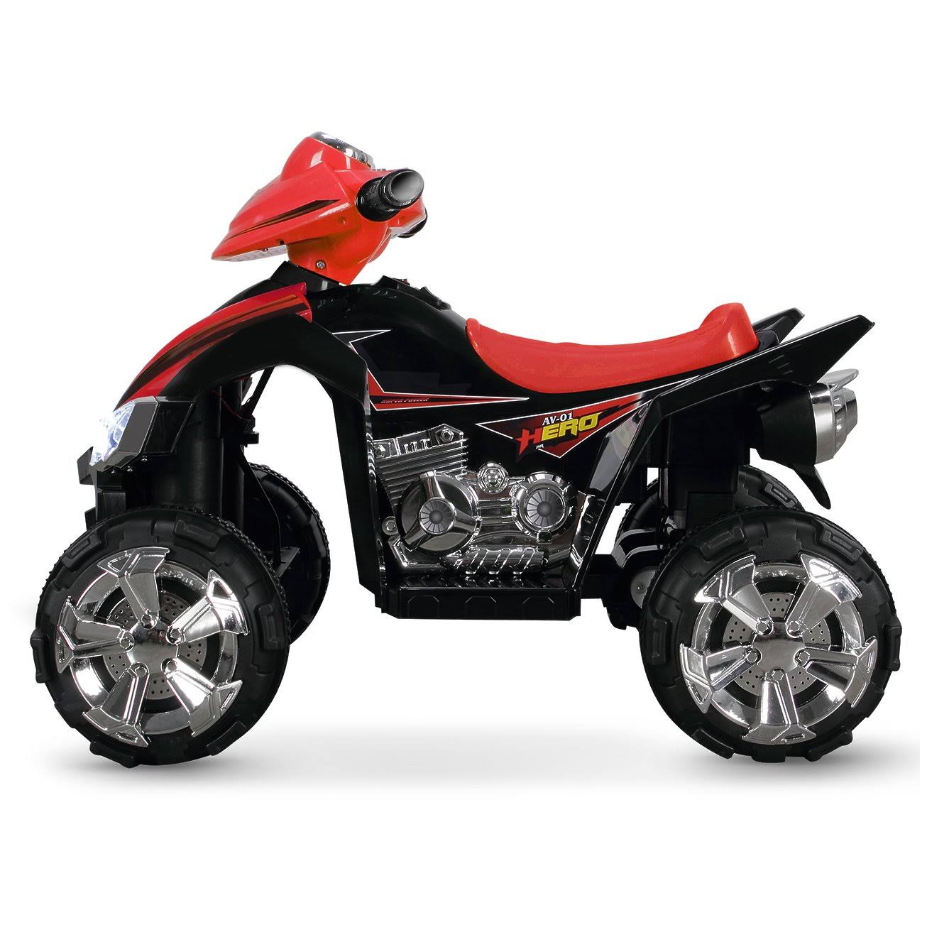 Kidzone Kids Ride on ATV Car 12V Toy Electric 4 Wheel Power Quad w/ Built-in LED Headlights, Red