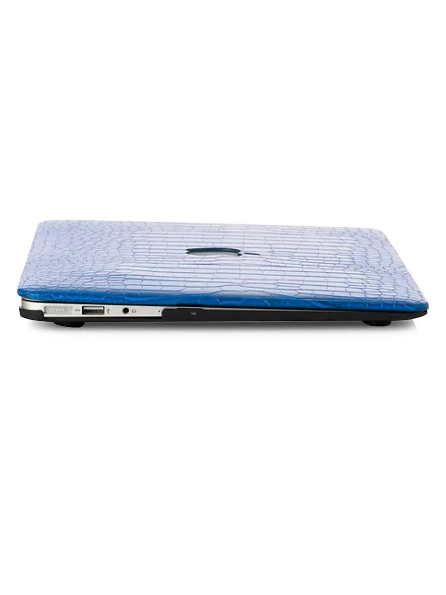 Chic Geeks Faux Crocodile MacBook Case - Cobalt