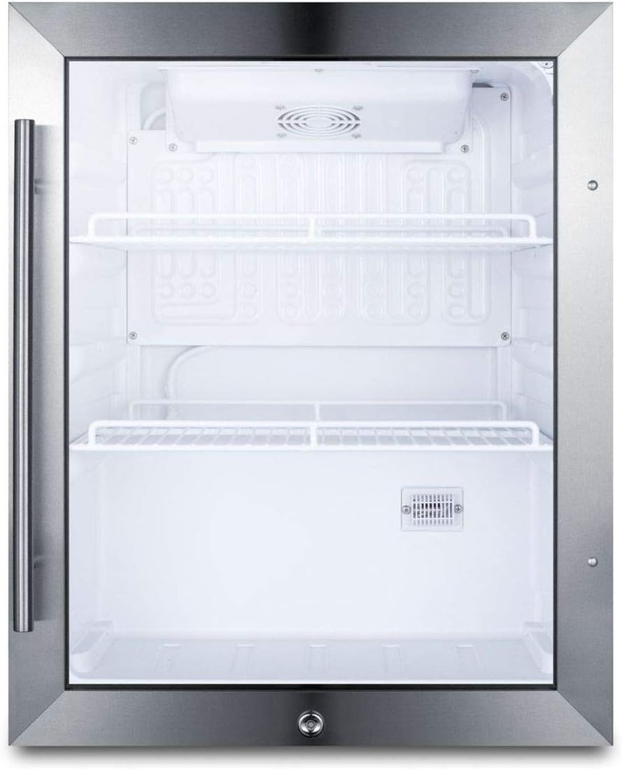 Summit Appliance SPR314LOSCSS Compact Outdoor Beverage Center with Stainless Steel Trimmed Glass Door, Automatic Defrost, Adjustable Thermostat, Stainless Steel Cabinet and Front Lock