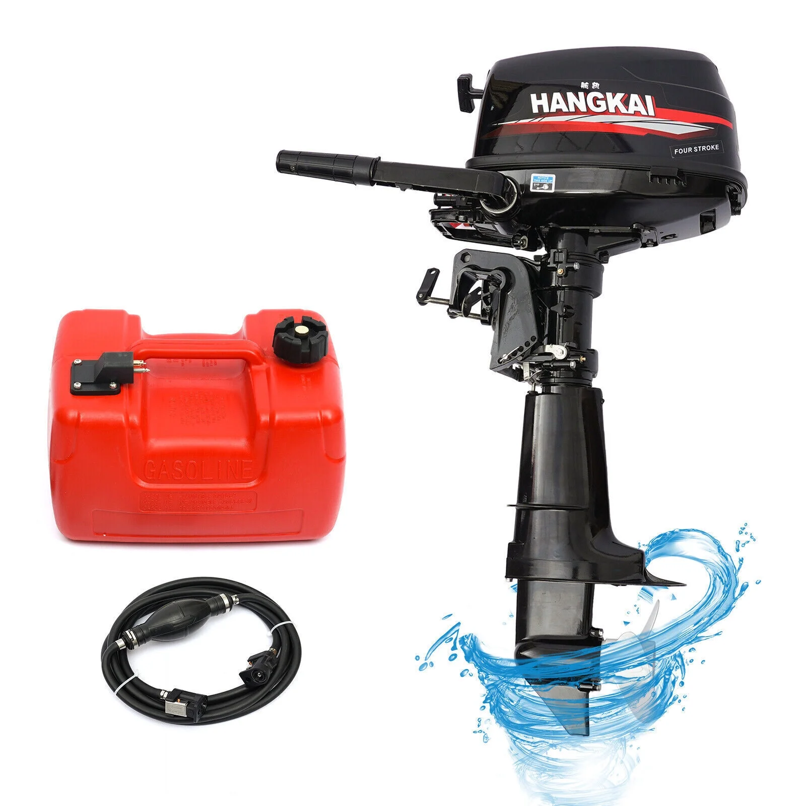 HANGKAI 6.5HP 4 Stroke Outboard Motor Marine Boat Engine W/Water Cooling CDI System - Curated Treasures Market
