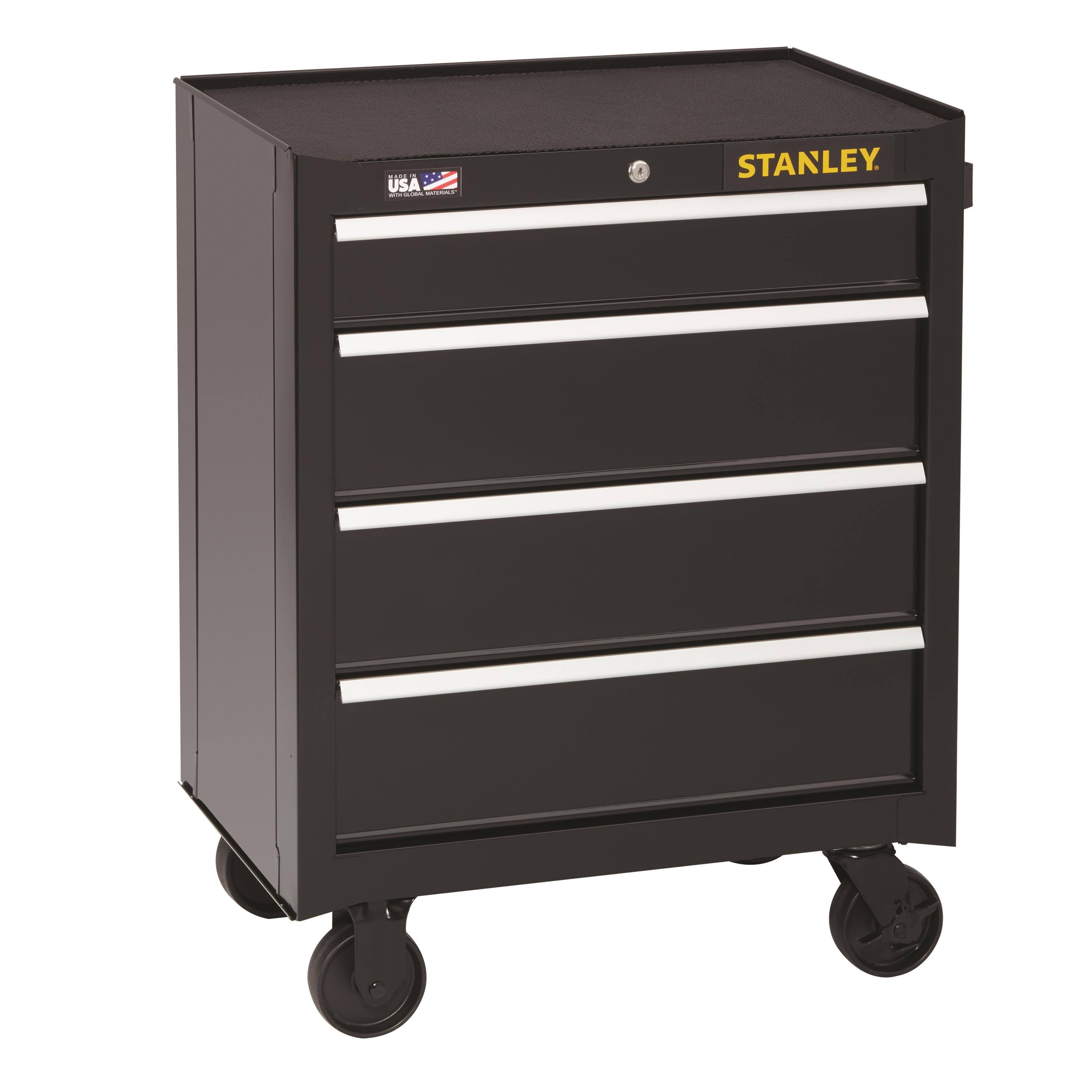 Stanley Products 300 Series Rolling Tool Cabinet, 26 in, 4-Drawer, Black STST22744BK