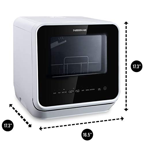 Farberware Portable Countertop Dishwasher with 5-Liter Built-in Water Tank - 5-Program System for Home, RV, and Apartment