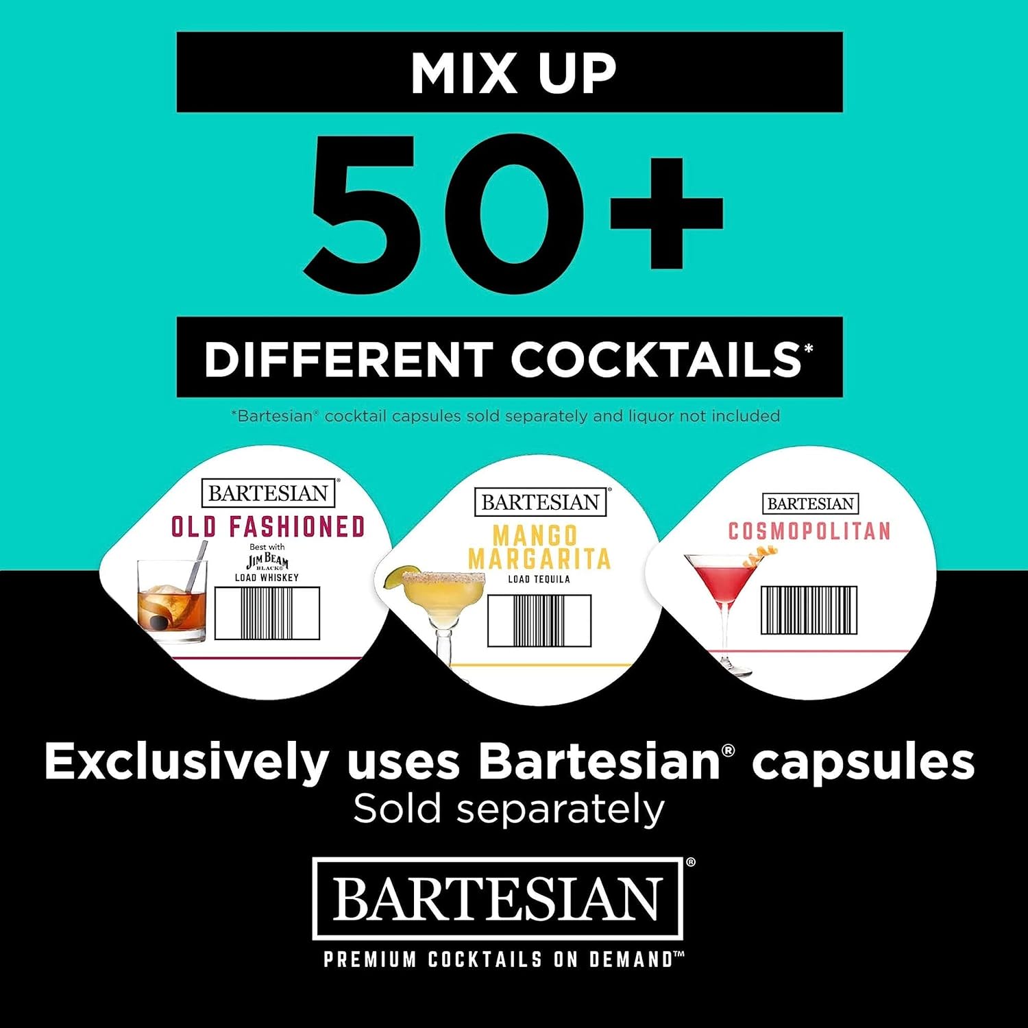 BLACK+DECKER bev by BLACK+DECKER Cordless Cocktail Maker Machine and Drink Maker for Bartesian capsules (BCHB101)