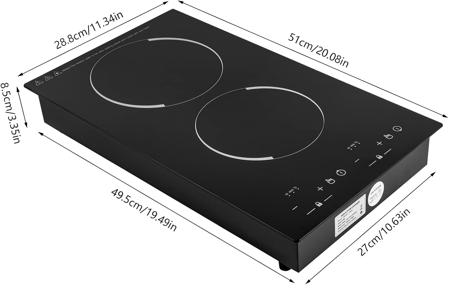 4000W Portable Induction Cooktop 2 Burner, Hot Plate Countertop Dual Dual Induction Cooktop Cooker Burner Stove Independent Control Safety Lock Timer for Home Kitchens, Dormitories
