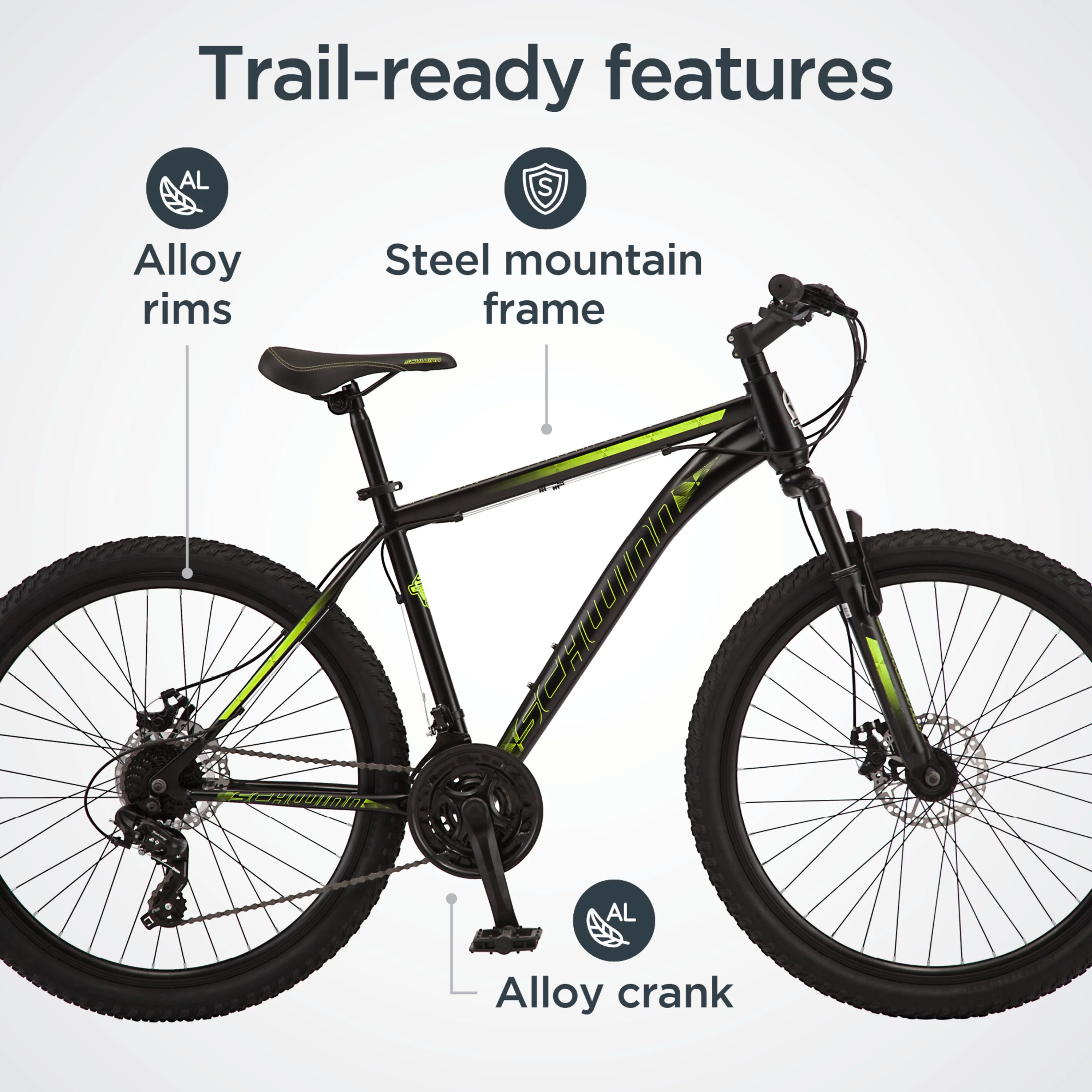 Schwinn Sidewinder Mountain Bike, 26-inch wheels, 21 speeds, black, mens style