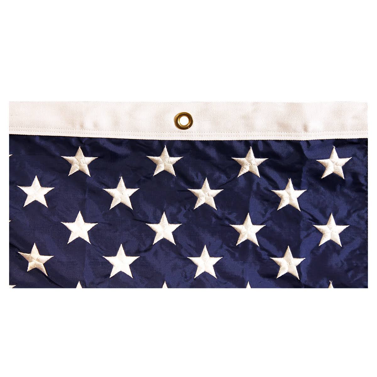 American Flag 10& x 19& Sewn Polyester by Valley Forge Flag - Top Header Only
