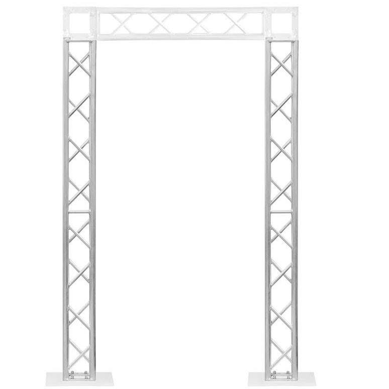Monoprice 8in x 8in Lite Duty Box Truss - 2m (6.56ft) with Hardware, Up to 500 Pounds Load Capacity - Stage Right Series, White