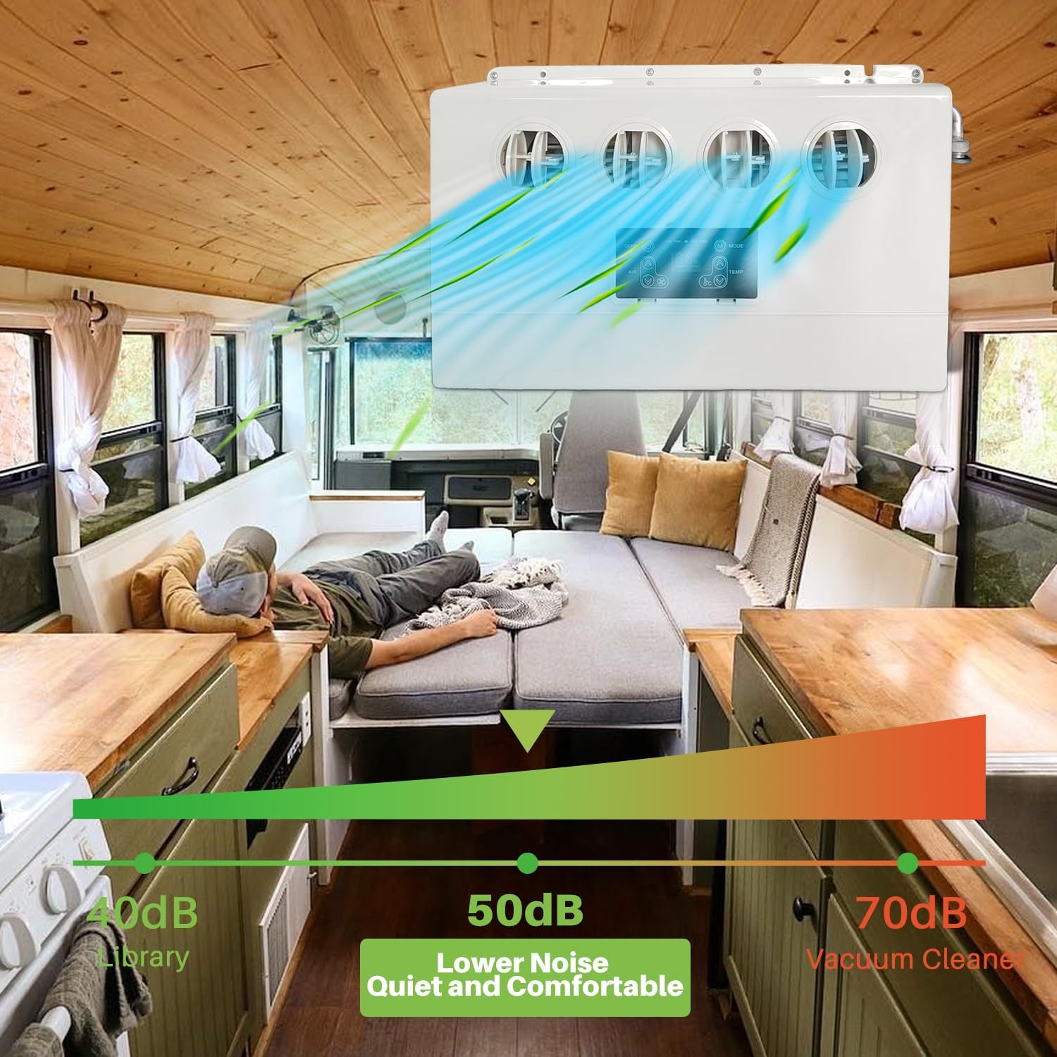 12V Air Conditioner 8500BTU, Mini Split 12 Volt Air Conditioner, Parking AC 12 Volt DC Air Conditioner, Cooling Low Noise for Big Rig Sleeper, Semi Trucks, Pickup, Trucks, Car, RV, Vans, Buses
