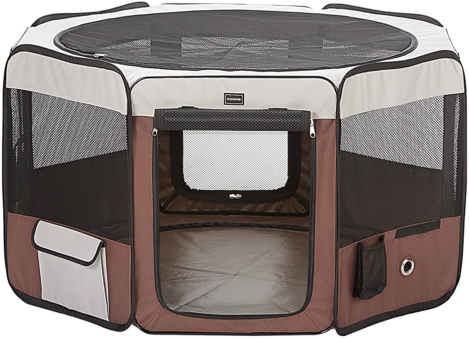 DONORO Dog Playpen 46 Portable Pet Play Pens for Small Medium Dogs, Cat Playpen Indoor/Outdoor with Carring Case, Removable Zipper Top and Bottom
