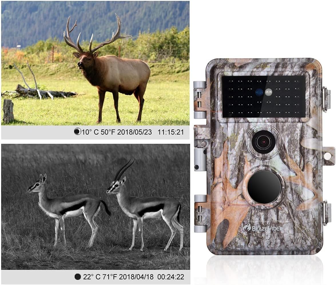 4-Pack Game & Deer Trail Cameras 24MP 2304x1296P H.264 Video for Hunting Wildlife and Home Security No Glow Night Vision Time Lapse Motion Activated Waterproof & Password Protected