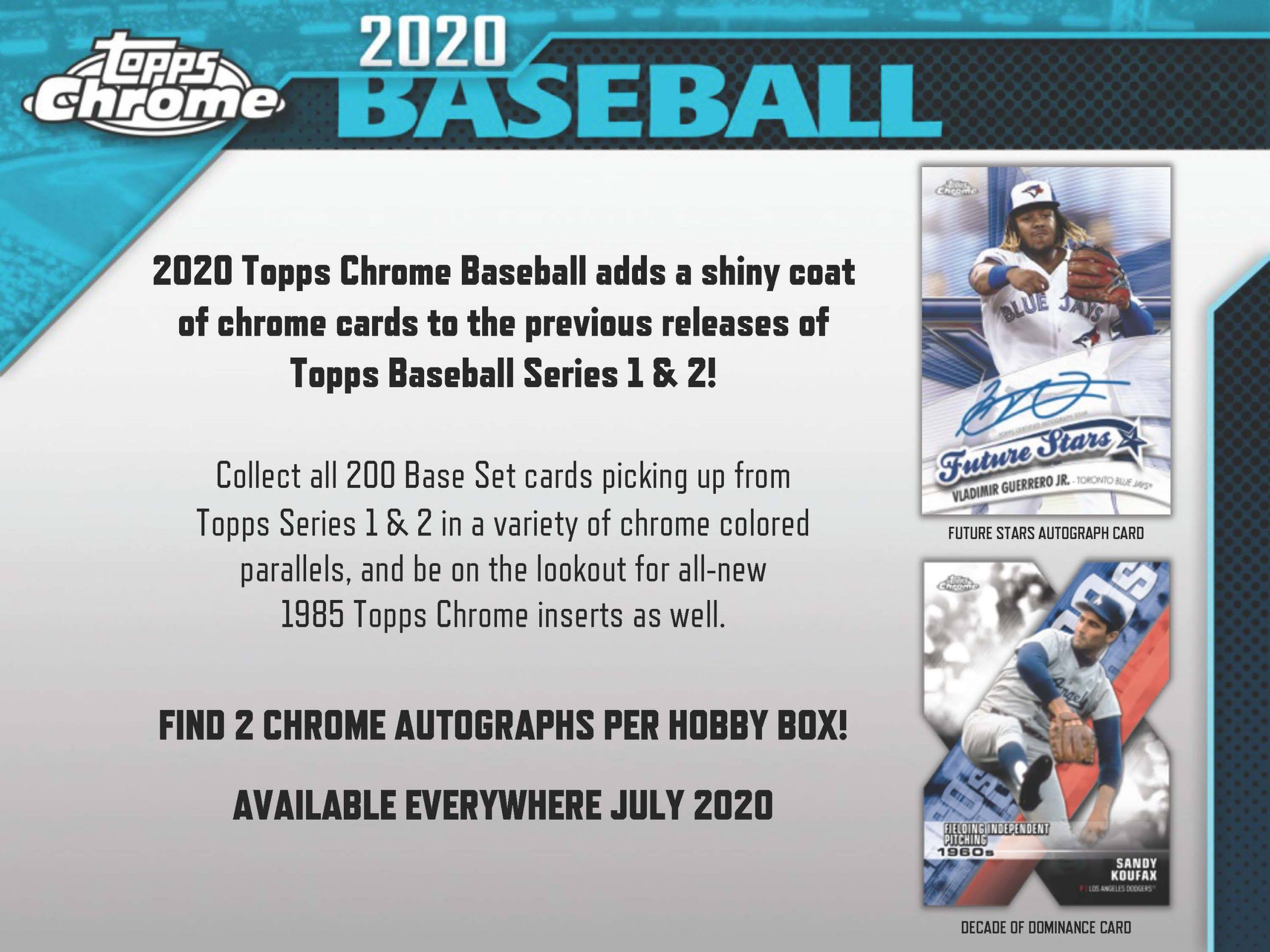 2020 Topps Chrome Baseball Jumbo Box
