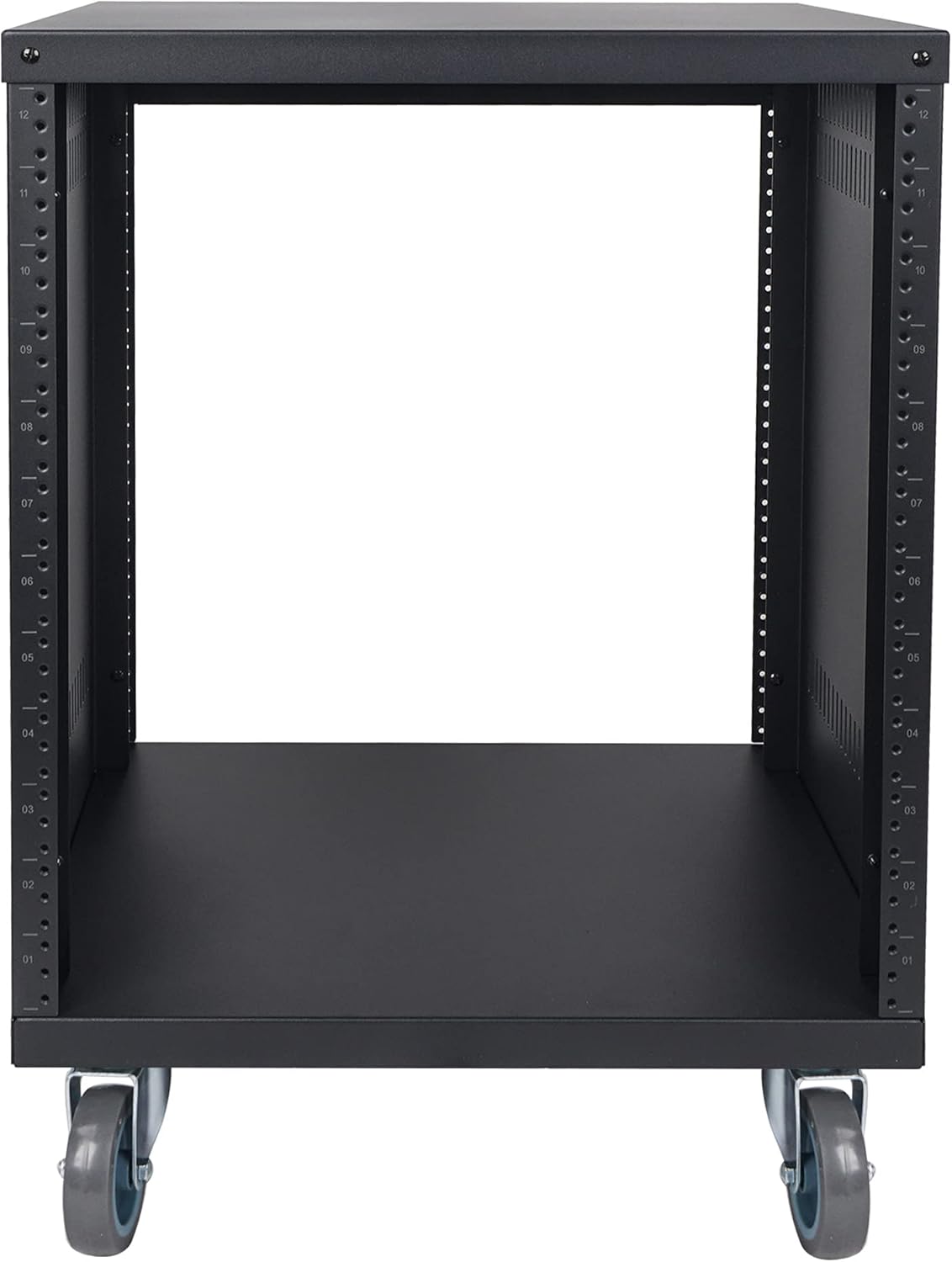 Sound Town 30U Universal Steel Rack, w/ 3 Locking Casters, Vented Side Panels for Audio Video, Server and Network Equipment (STRK-M30U)