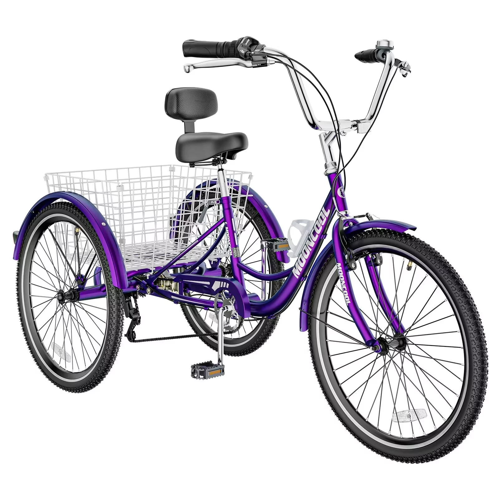 MOPHOTO Adult Tricycles 3 Wheel 7 Speed Trikes, 20/24/26 inch with Big Basket for Shopping, Picnics Exercise Men's Women's Senior's Trike