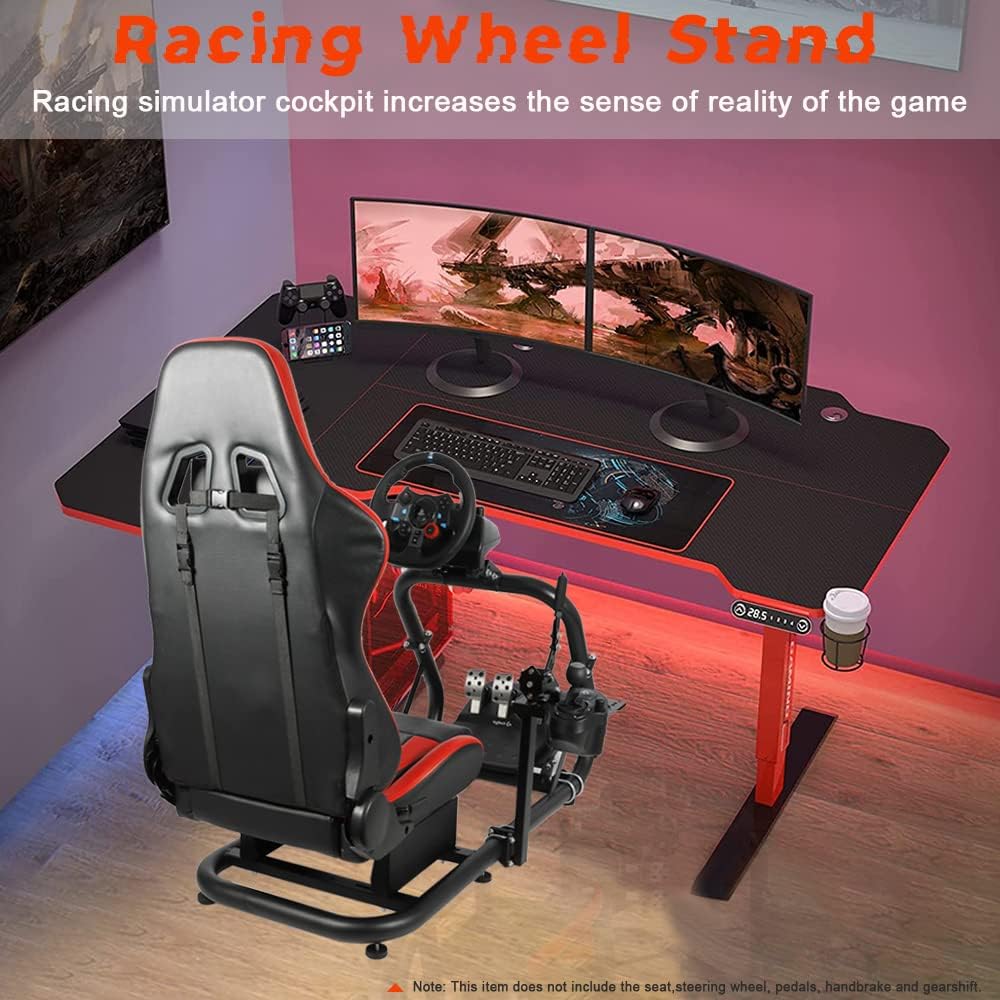 Supllueer Racing Sim Cockpit 50mm Round Tube Fit Logitech G29 G920 G923 Thrustmaster T300 Fanatec