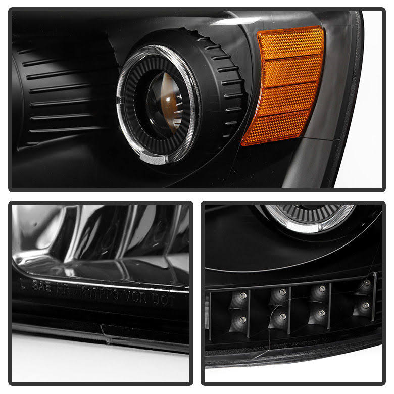 Xtune Dodge Ram 1500 06-08 / Ram 2500/3500 06-09 Halo Projector Headlights Black PRO-JH-DR06-LED-BK