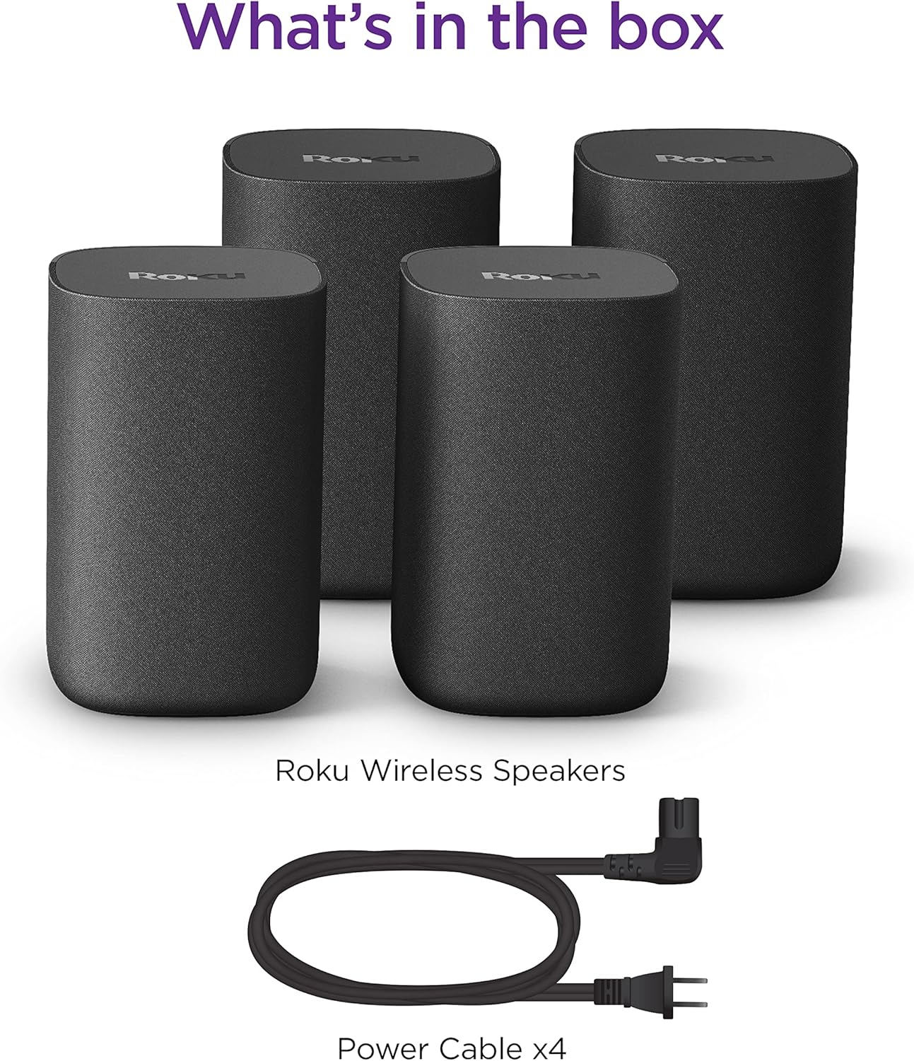 Roku Wireless Speakers 2 Count(Pack of 2) for Roku Streambars or Roku TV, Black