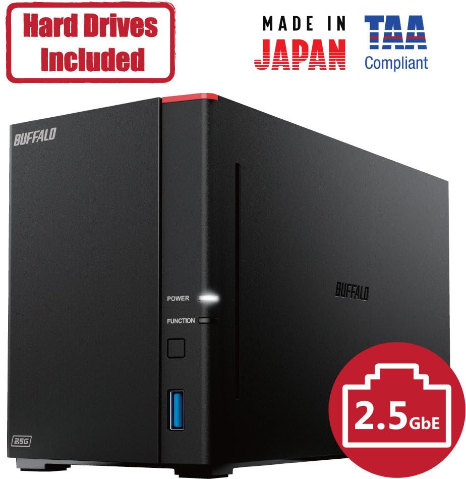 BUFFALO LinkStation 210 4TB 1-Bay NAS Network Attached Storage with HDD Hard Drives Included NAS Storage That Works as Home Cloud or Network Storage Device for Home