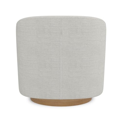 Swivel Accent Chair, Upholstered Barrel-Curved Chair with Arm and Backrest, Comfy Club Chair for Living Room, Reading Room, Bedroom, Fog Grey