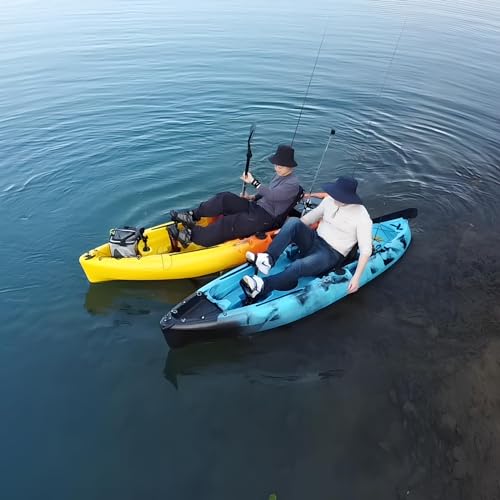 9ft Modular Kayak with Pedal Drive | Sit On Top Fishing Kayak Multi-Storage | Lightweight, 500lbs Capacity | Easy Carry |Adjustable Aluminum Seat |Paddle Included| Adults Youths Kids…