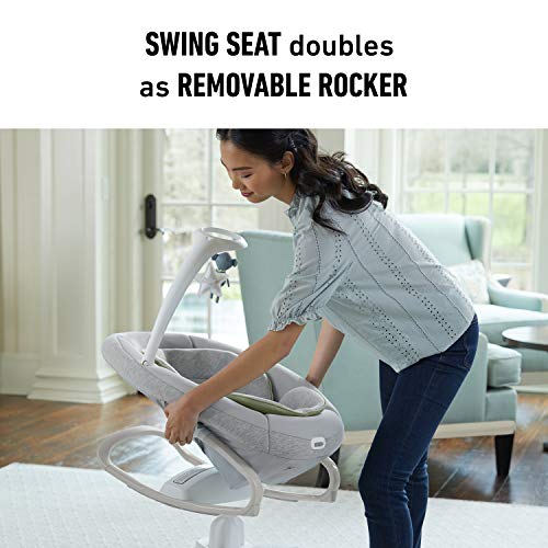 Graco Soothe My Way with Removable Rocker, Madden - Versatile Baby Swing & Portable Rocker