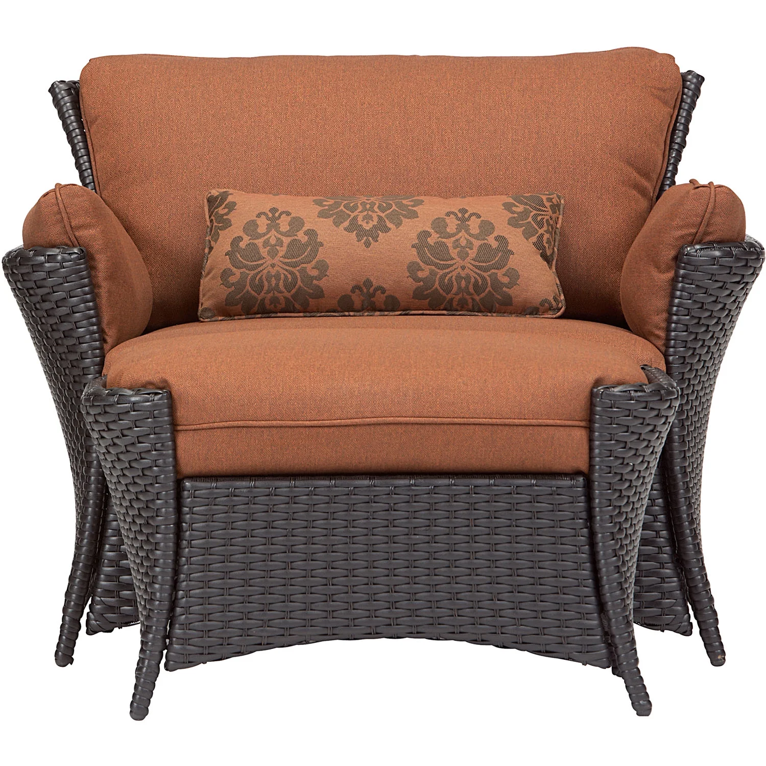 Hanover Strathmere Allure 2-Piece Wicker and Steel Outdoor Patio Set, Rust