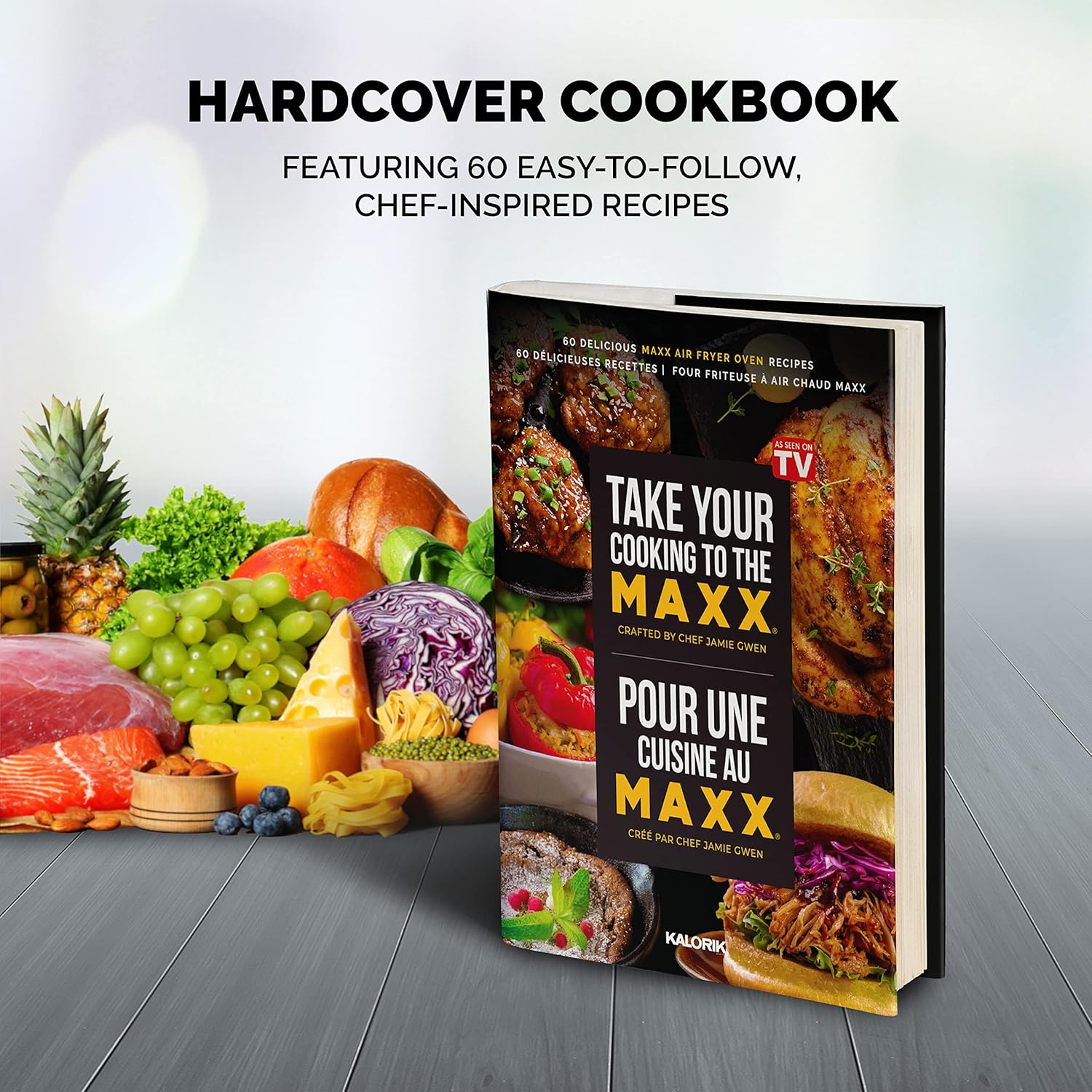 Kalorik MAXX® Complete Digital 26-Quart 10-in-1 Countertop Air Fryer Oven, 15 Deluxe Accessories & 60-Recipe Hardcover Cookbook, 21 Presets, 1700W, Stainless Steel, AFO 50253 OW