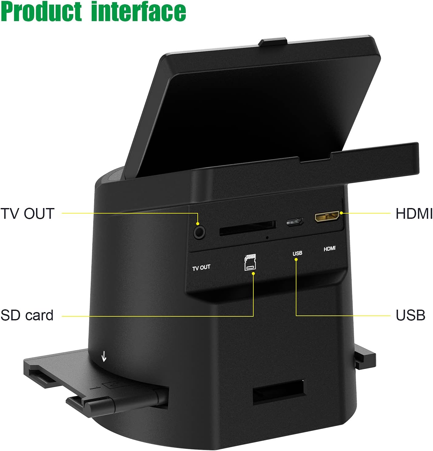 Wireless Digital Film Scanner with 22MP, Converts 35mm, 126, 110, Super 8 Films, Slides, Negatives to JPEG, Tilt-Up 3.5" Large LCD, Transfer Pictures to Phones Via WiFi Connection, MAC &PC Compatible