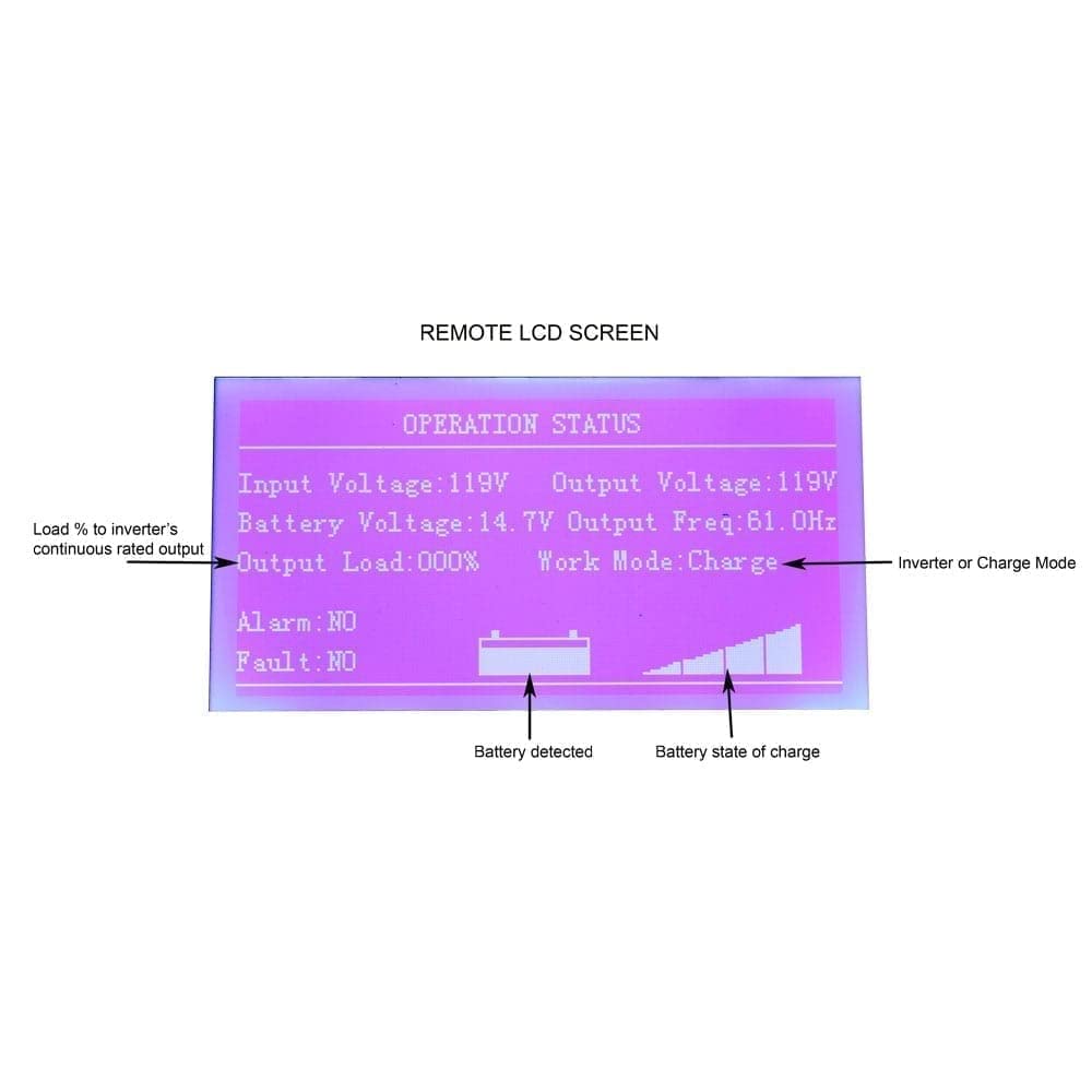 AIMS Power 6000 Watt / 18000 Watt Peak Pure Sine Inverter Charger 48 Volt DC to 120 Volt AC with LCD Remote
