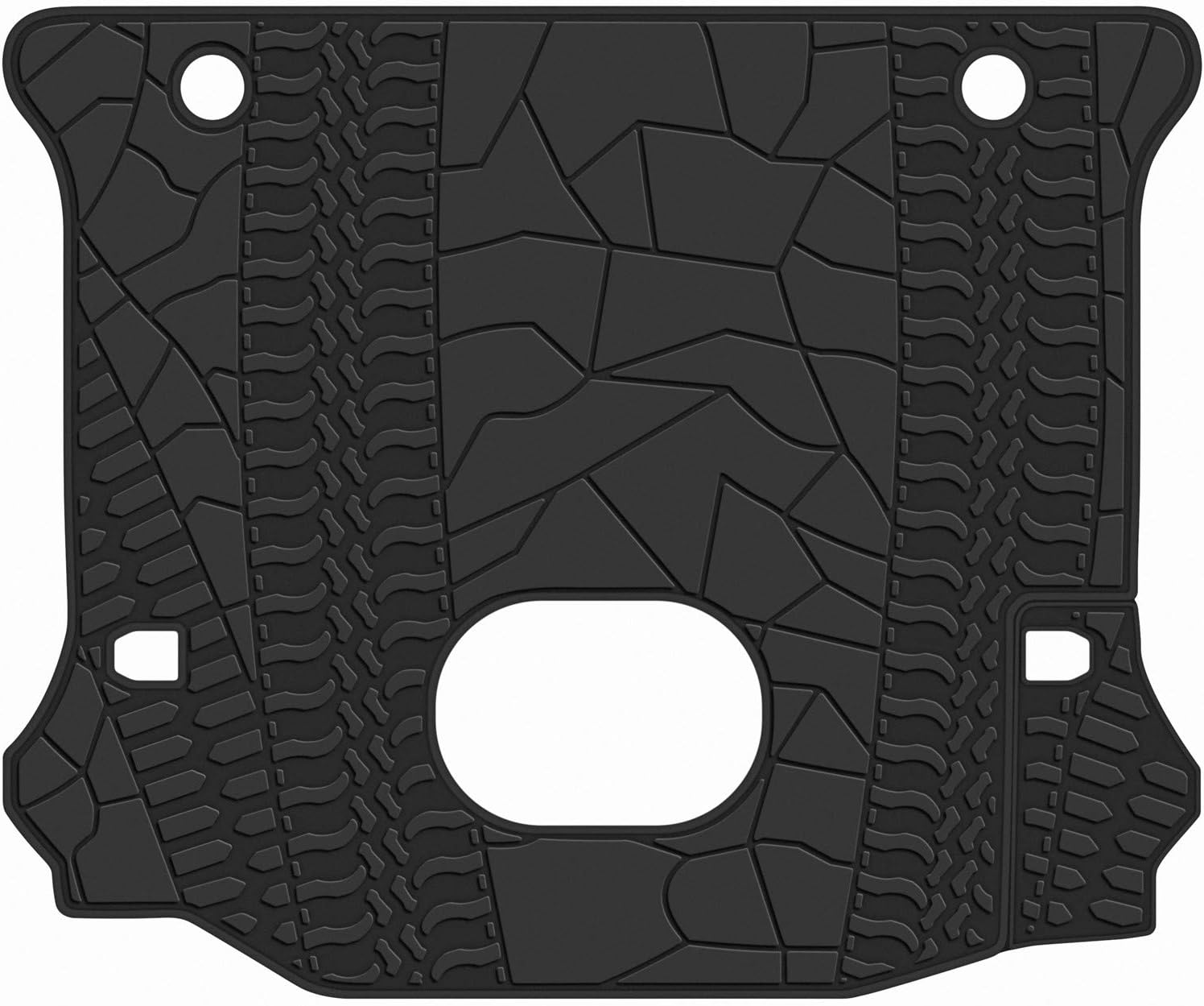 San Auto Cargo Liners Custom Fit for Jeep Wrangler JL 4 Door Sahara Rubicon 2018 2019 2020 2021 2022 Trunk Mats Rubber All Weather with Subwoofer Heavy Duty Odorless