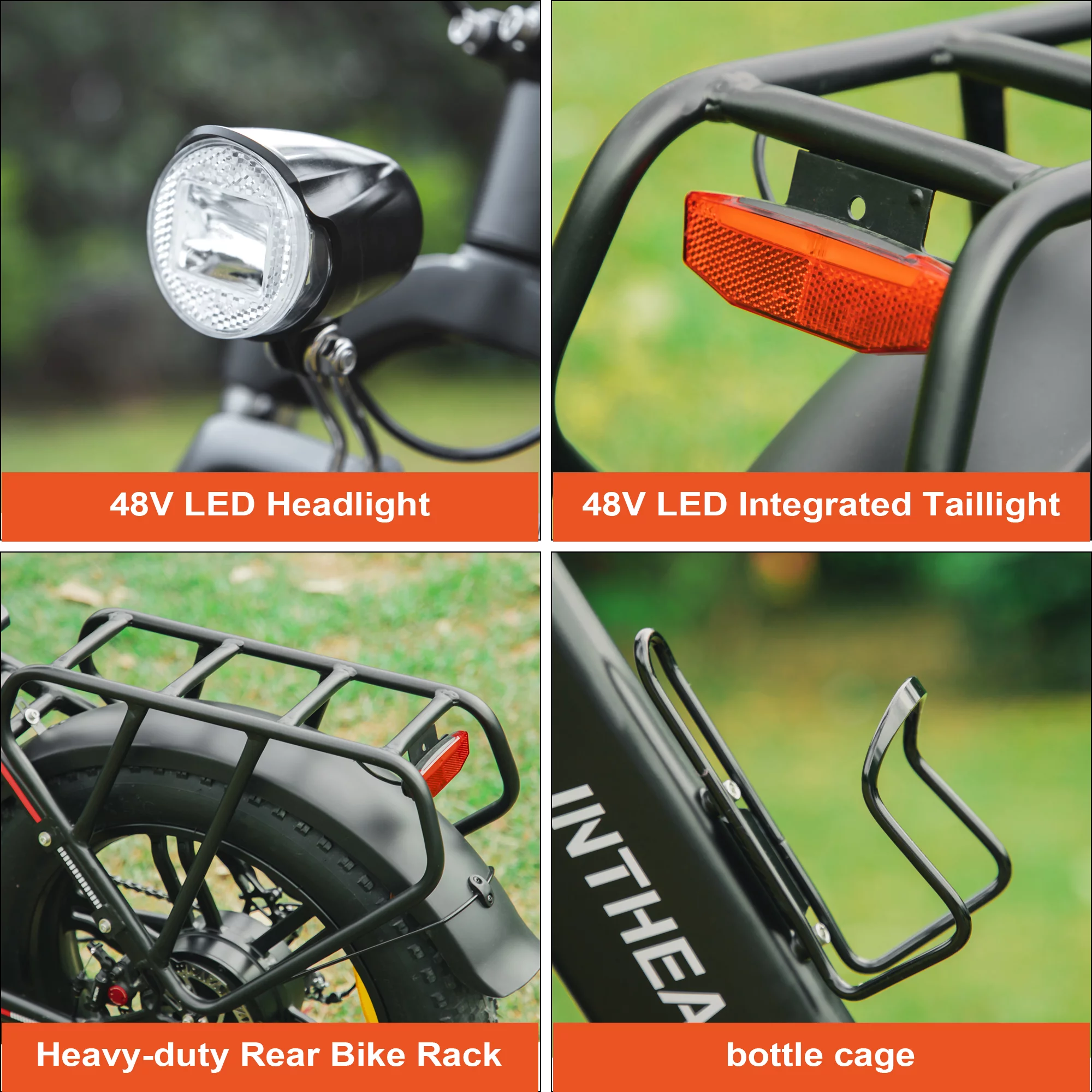 INTHEAIR Ranger Electric Bike, Adults Foldable Ebike for Adults 20 x 4.0 Fat Tire Step Thru Electric Bicycle with 750W Motor, 48V 13AH-Black