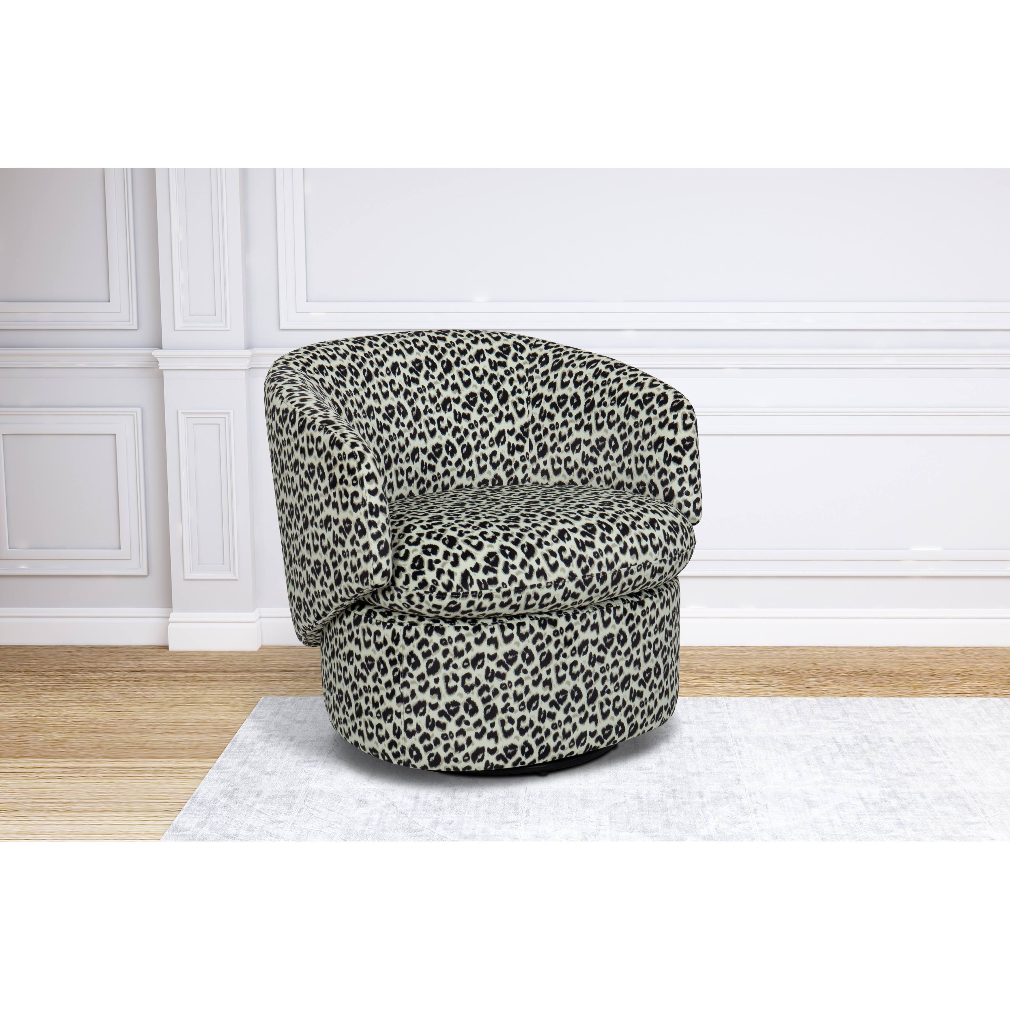 Achorn Swivel Barrel Chair - Leopard