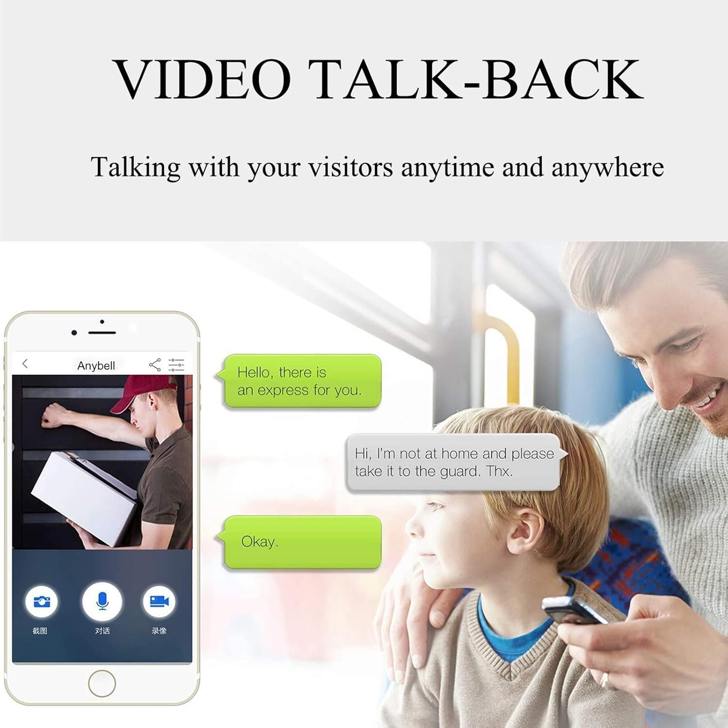 Wireless Doorbell Camera, Waterproof WiFi Doorbell Security Camera with Chime, Cloud Storage, Two-Way Talk, PIR Motion Detection, Night Vision and Rechargeable Batteries