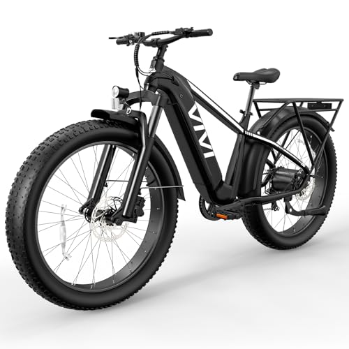 Vivi ACE01 Electric Bike for Adults, 26" x 4.0 Fat Tire Ebike, 1475W Peak Motor Torque Sensor Electric Mountain Bike, 25MPH Electric Bicycle with 48V 15AH Battery, Hydraulic Brake, UL 2849 Certified