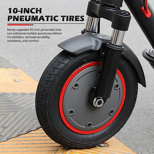 MoNiBloom E-Scooter Electric Kick Scooter w/LED Display and Bluetooth APP, Portable Folding Commuting Scooter for Adults & Teens