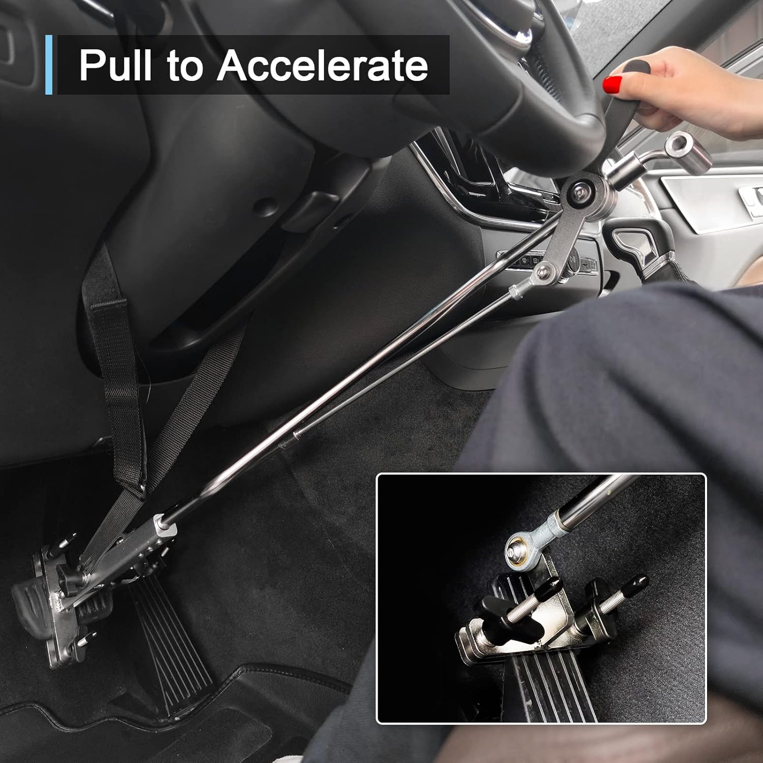 Hand Controls for Disabled Drivers Push and Pull | All Metal Steel Handicap Driving Aids Stick