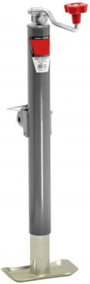 Draw-Tite Trailer Jack | Round | Swivel | Top Wind | 15in. Travel | Weld-On | Tubular Mount | 5,000lbs. Capacity | Grey