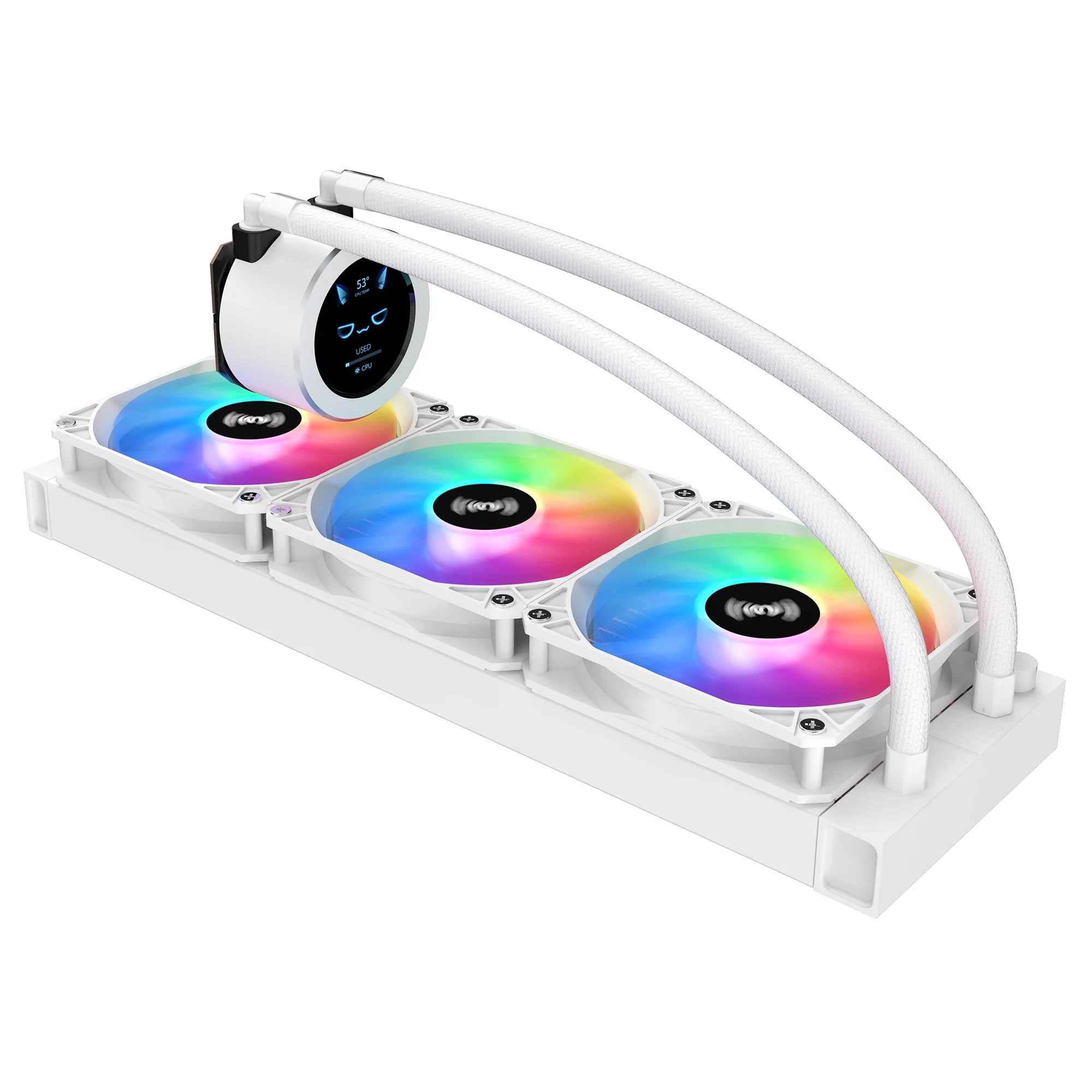 SAMA 360 CPU Liquid Cooler SM360LD All-in-one Water Cooling Tirple Quiet PWM Fan AIO PC Water Cooler White