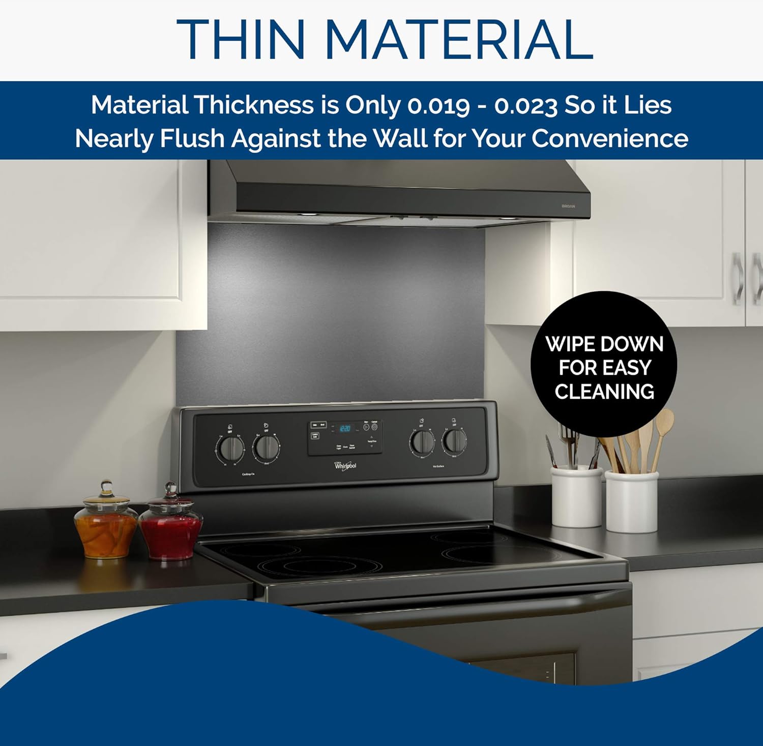 Broan-NuTone SP3004 Reversible Stainless Steel Backsplash Range Hood Wall Shield for Kitchen, 24 by 30-Inch