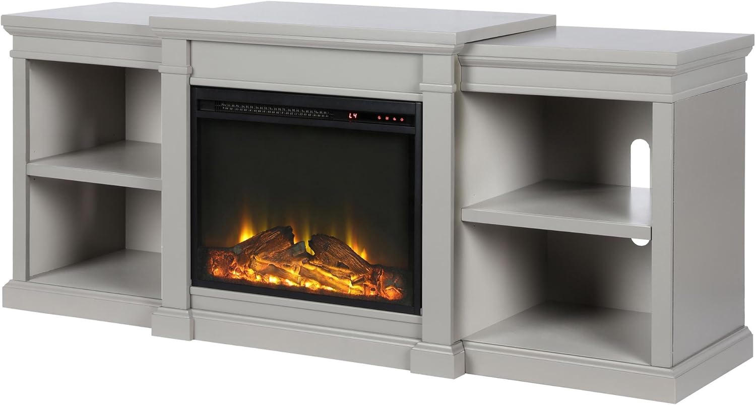 Ameriwood Home Manchester Electric Fireplace TV Stand for TVs up to 70" - White