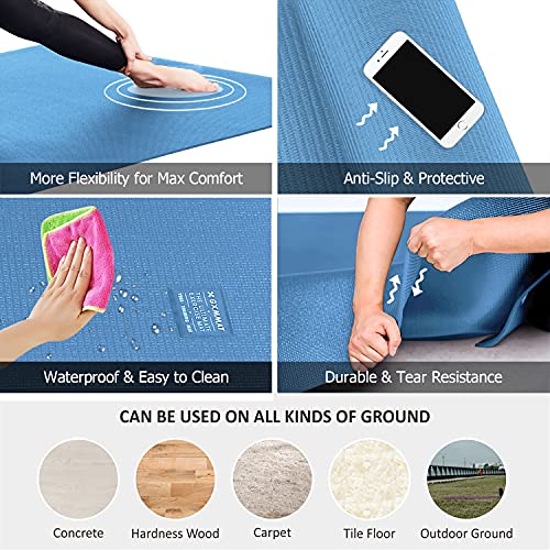 GXMMAT Extra Large Yoga Mat 12'x6'x7mm, Thick Workout Mats for Home Gym Flooring, Non-Slip Quick Resilient Barefoot Exercise Mat for Pilates, Stretching, Non-Toxic, Extra Wide and Ultra Comfortable