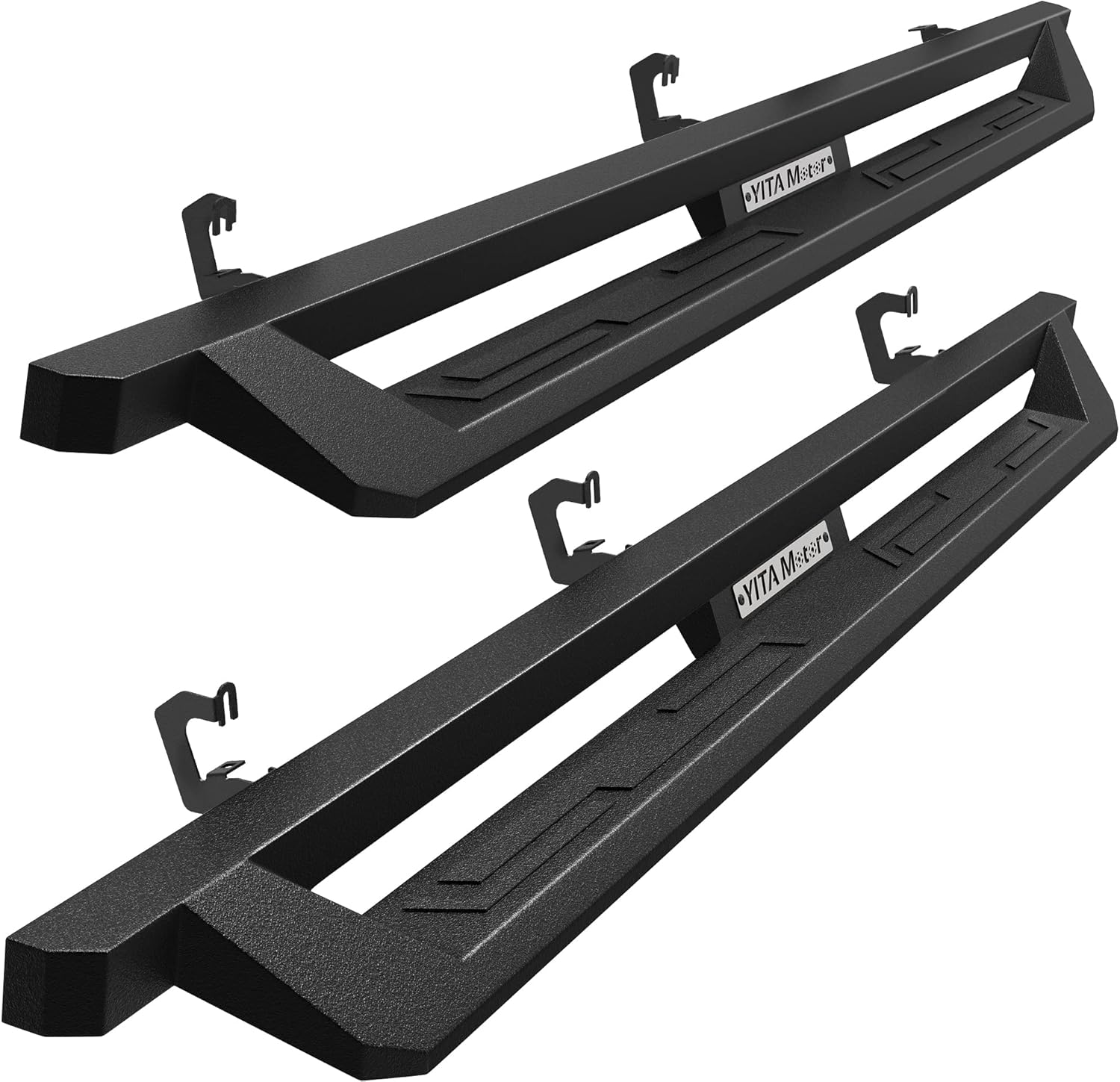 YITAMOTOR Drop Side Steps Compatible with 2007-2018 Chevy Silverado/GMC Sierra 1500, 07-19 2500HD 3500HD Extended/Double Cab, Off-Road Running Boards, Powder Coated Nerf Bars(Incl. 19 1500 LD/Limited)