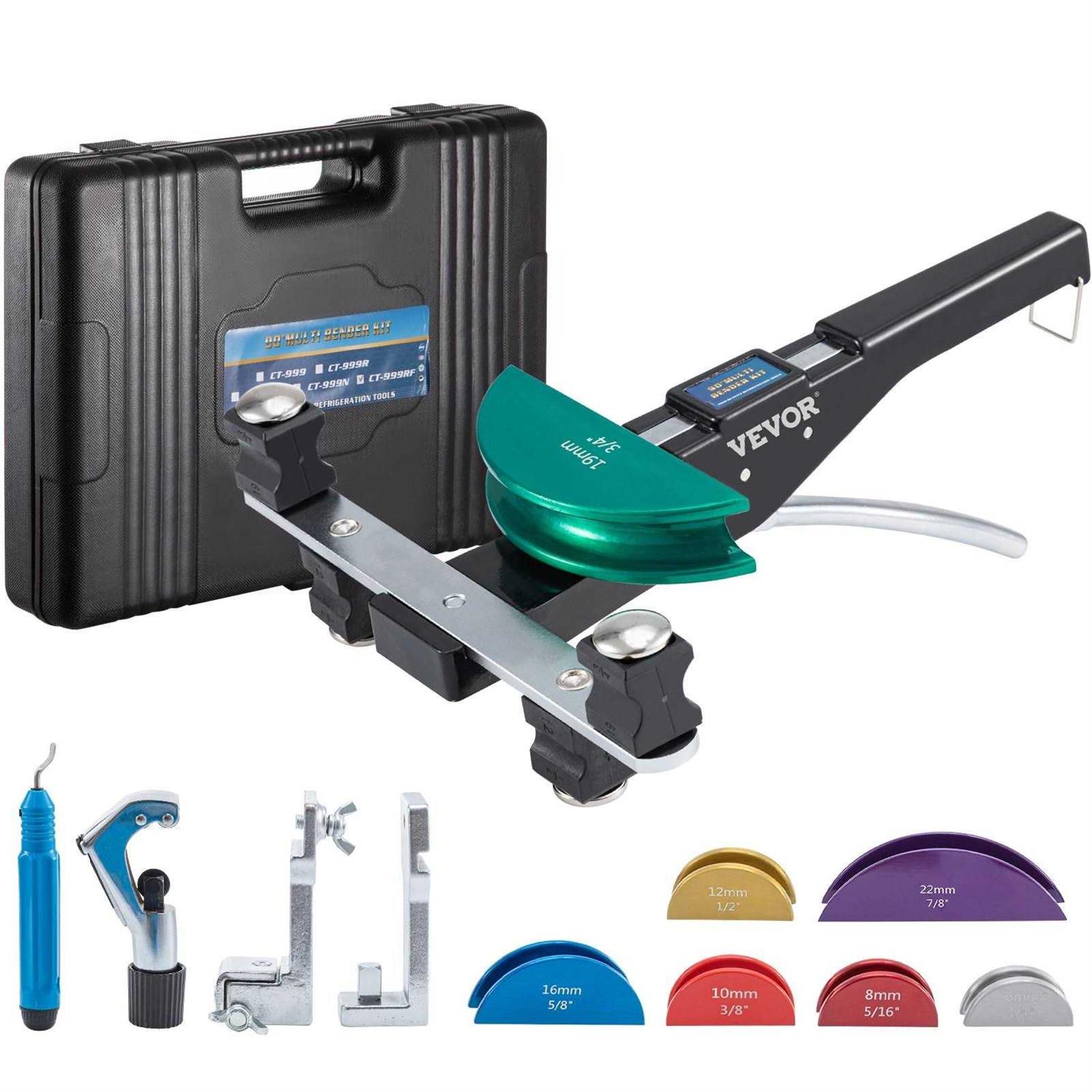 VEVOR Copper Pipe Bender, 7 Dies 1/4-7/8 inch 90 Degrees Forward and Reverse Bending - Shop Hardware Tools Online Store