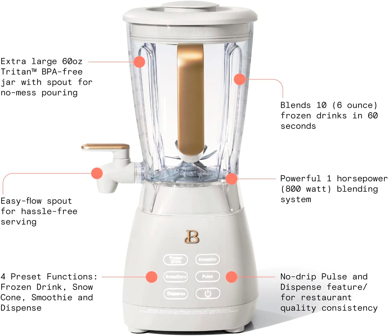 Beautiful by Drew Slush Crush Frozen Drink Maker (White)