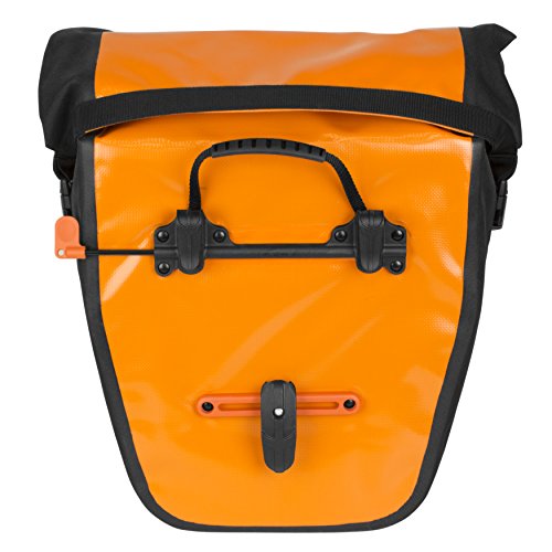 Ibera Bike Bag Panniers For Bicycles 30L (Pair) Waterproof -Bike Panniers PakRak Clip-On Quick-Release - Bike Saddle Bags For Rear Rack with Rain Cover - Pannier Fits Most Bicycle Racks (Black)