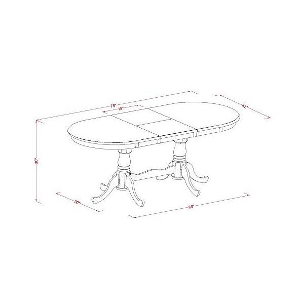 East West Furniture Pldo7-bch-w Dining Set 7 Pieces Black/Cherry