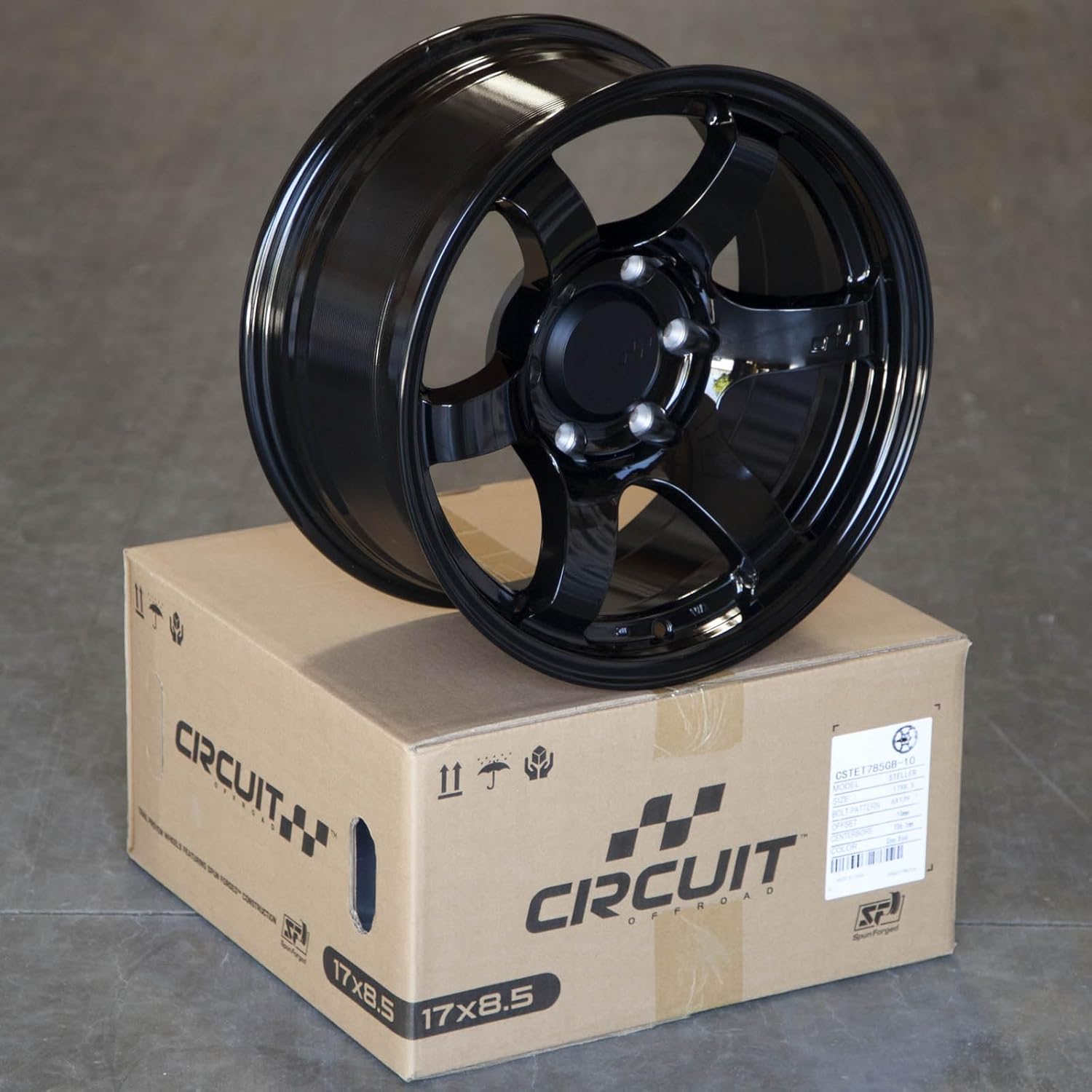 Steller 17 Inch Wheels Gloss Black 6x139.7 6x5.5 Bolt Pattern, 17x8.5, 10mm Offset, 106.1mm, 57DR-X Style Rims Compatible with 01-23 Tacoma, 02-23 4Runner, FJ Cruiser, GX470, GX460